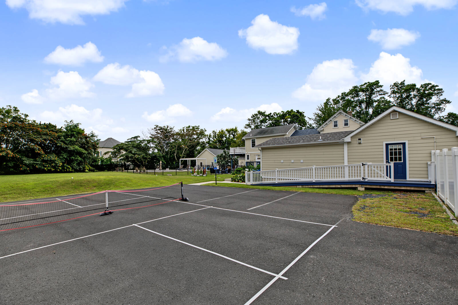 Private asphalt pickleball court